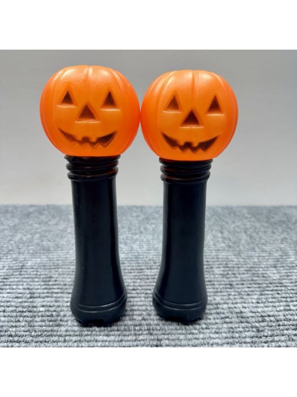 Lot Of 2 Vintage Halloween Blow Mold Jack-O-Lantern Pumpkin Flashlight Flash 9β